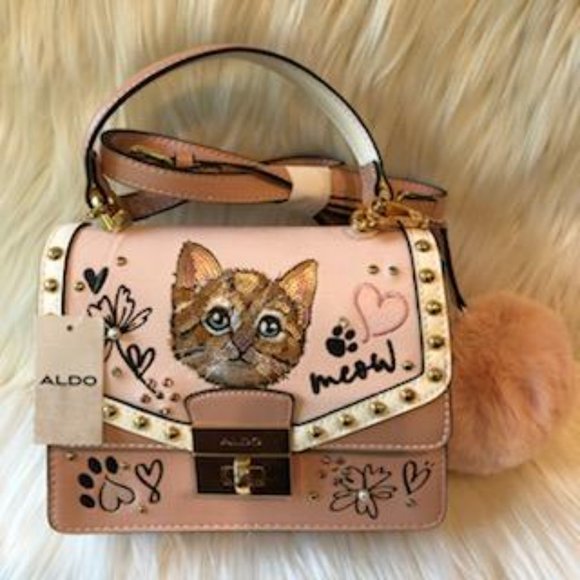 Aldo Handbags - Aldo Light Pink Cat Top Handle Bag